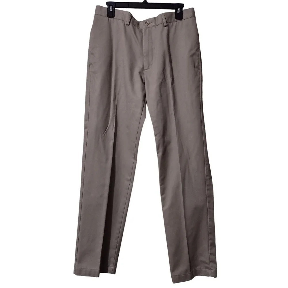 Lands' End Pants Men's Size 33‎ Khaki Pants Tailored Fit Dark Beige 4 Pockets